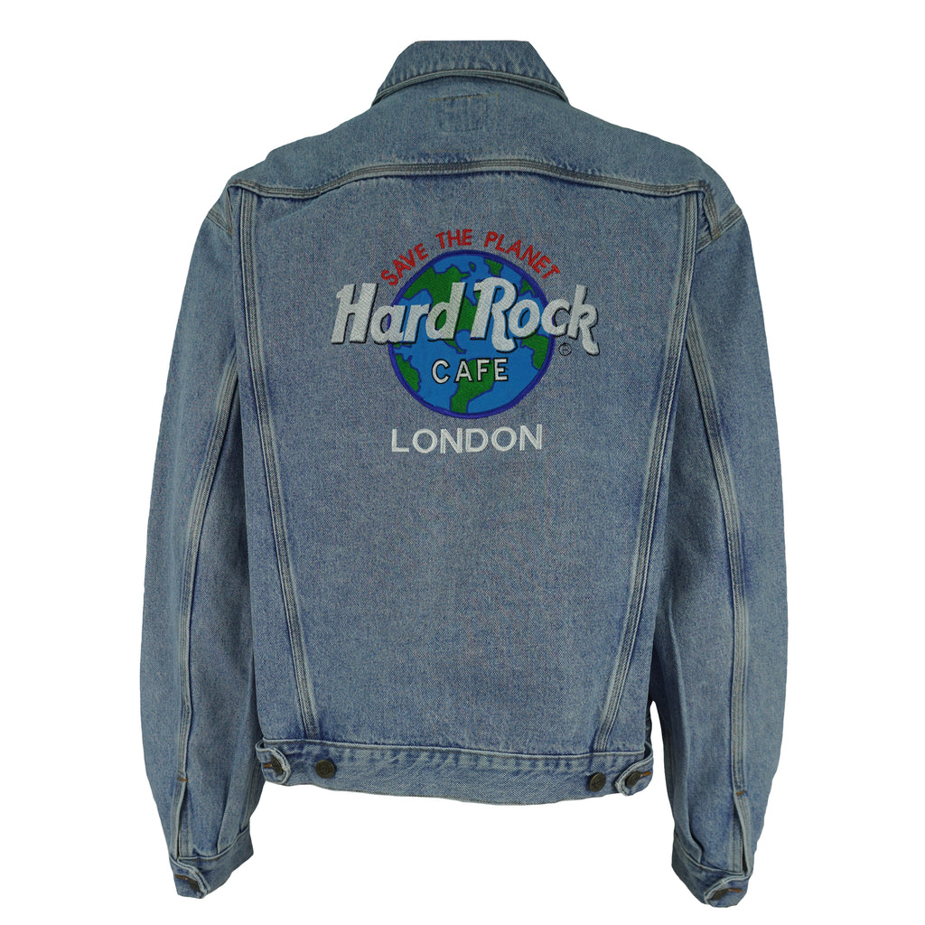 Vintage - Hard Rock Cafe London Embroidered Denim Jacket 1990s X-Large Vintage Retro