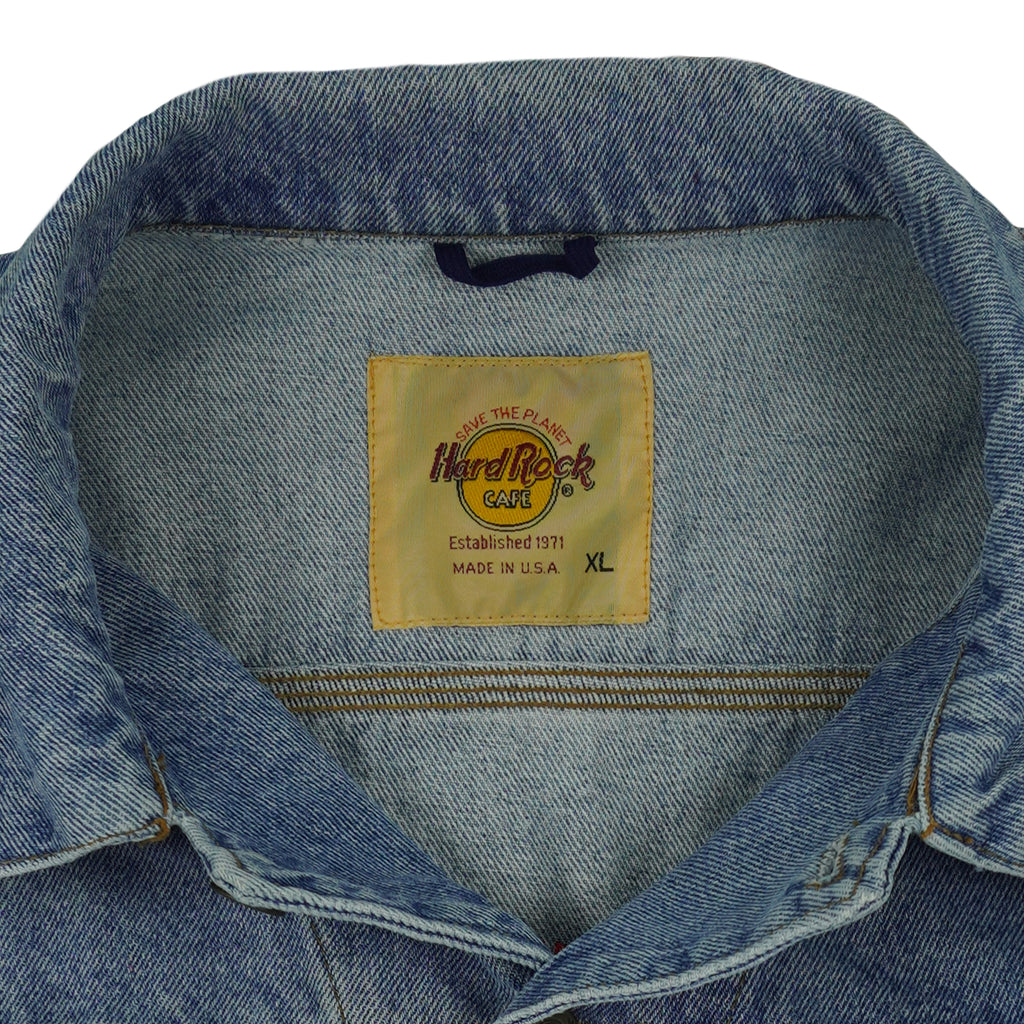 Vintage - Hard Rock Cafe London Embroidered Denim Jacket 1990s X-Large Vintage Retro
