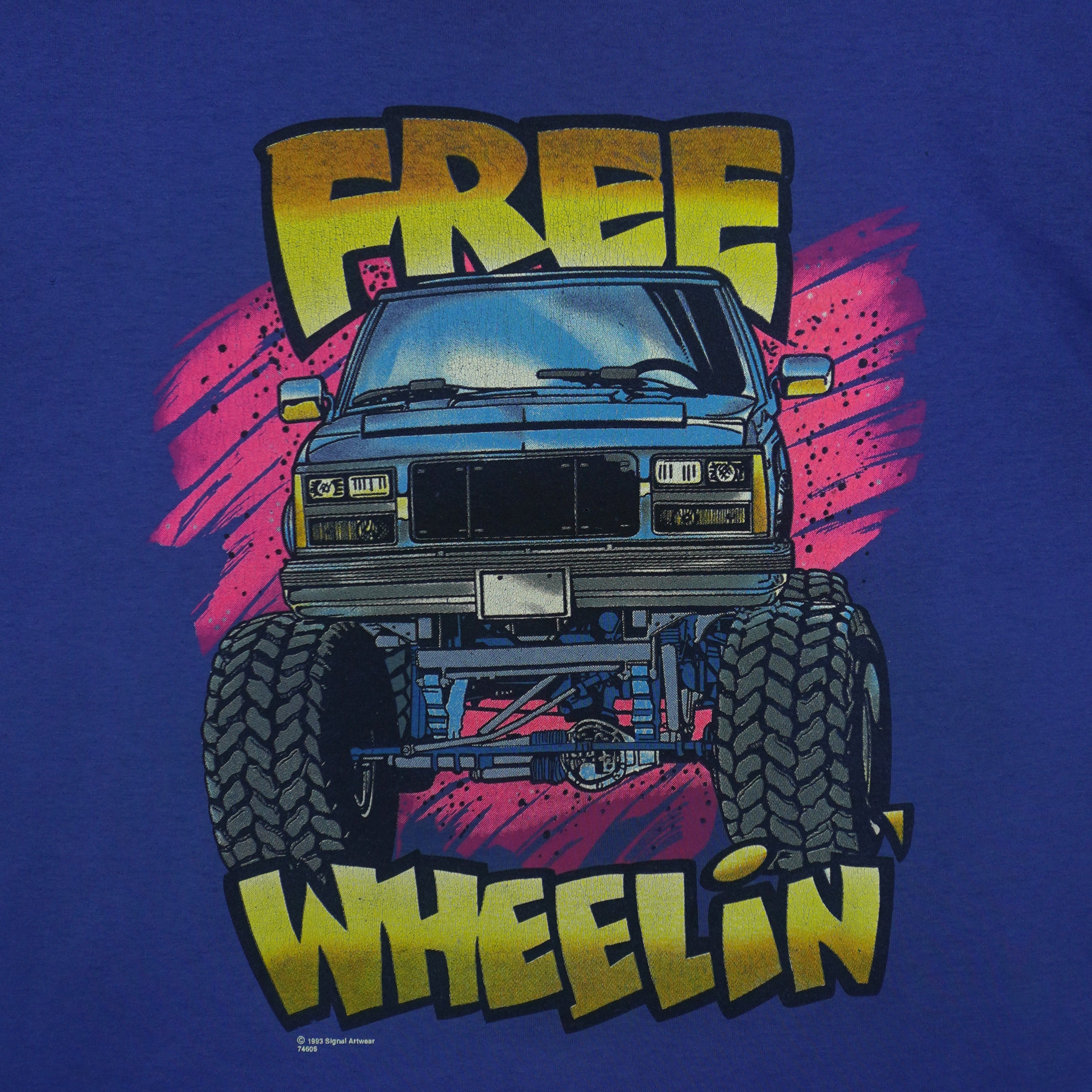 Vintage (SSI) - Free Wheelin' Monster Truck T-Shirt 1993 X-Large Vintage Retro