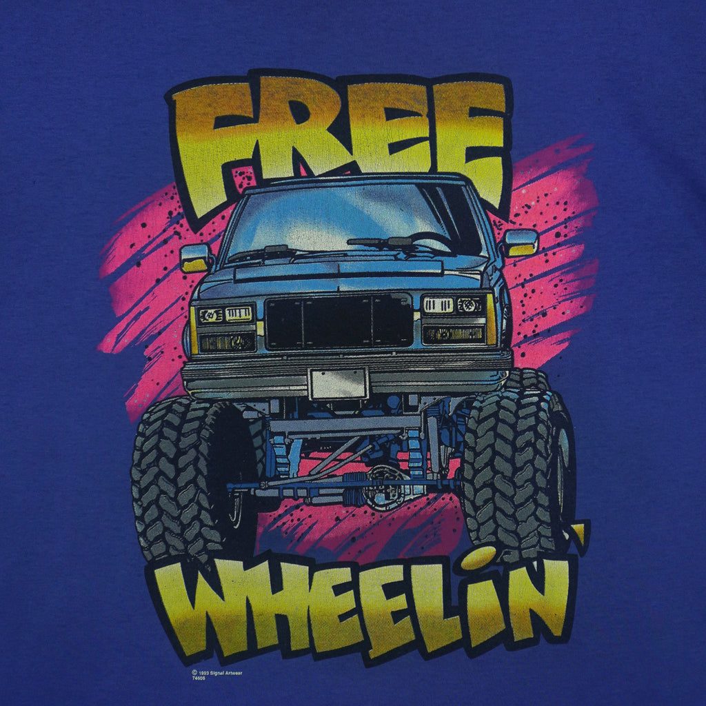 Vintage (SSI) - Free Wheelin' Monster Truck T-Shirt 1993 X-Large Vintage Retro