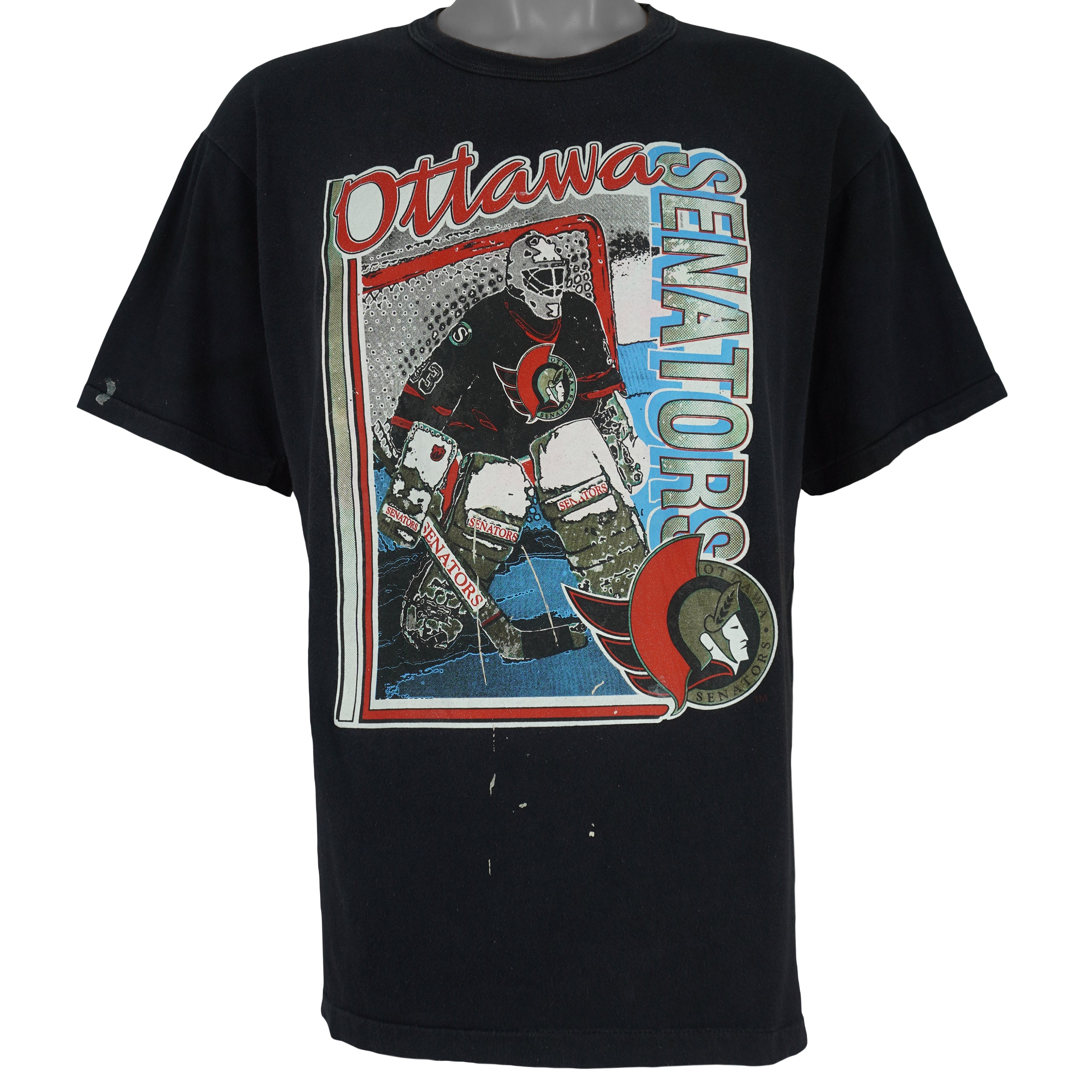 NHL (Ottawa) - Ottawa Senators, Stanley Cup T-Shirt 1990s Large Vintage Retro Hockey
