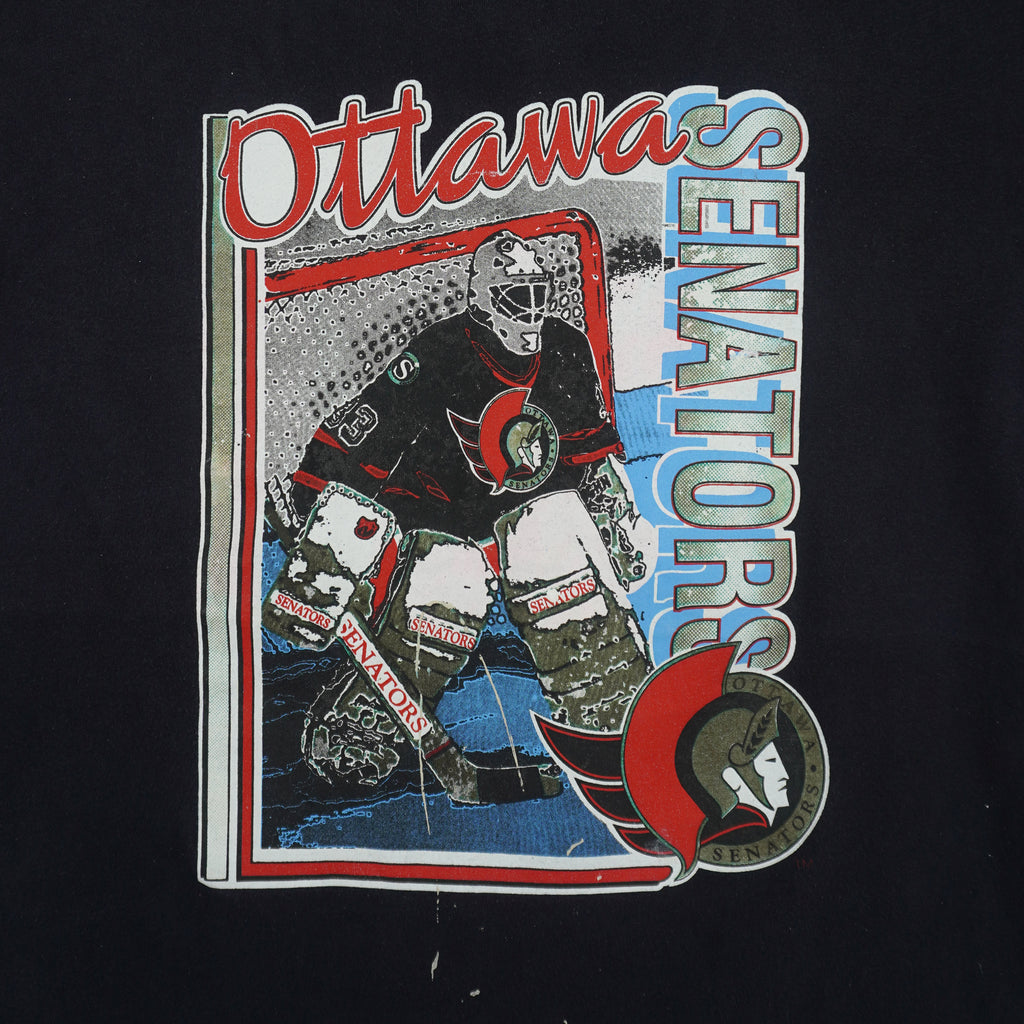NHL (Ottawa) - Ottawa Senators, Stanley Cup T-Shirt 1990s Large Vintage Retro Hockey