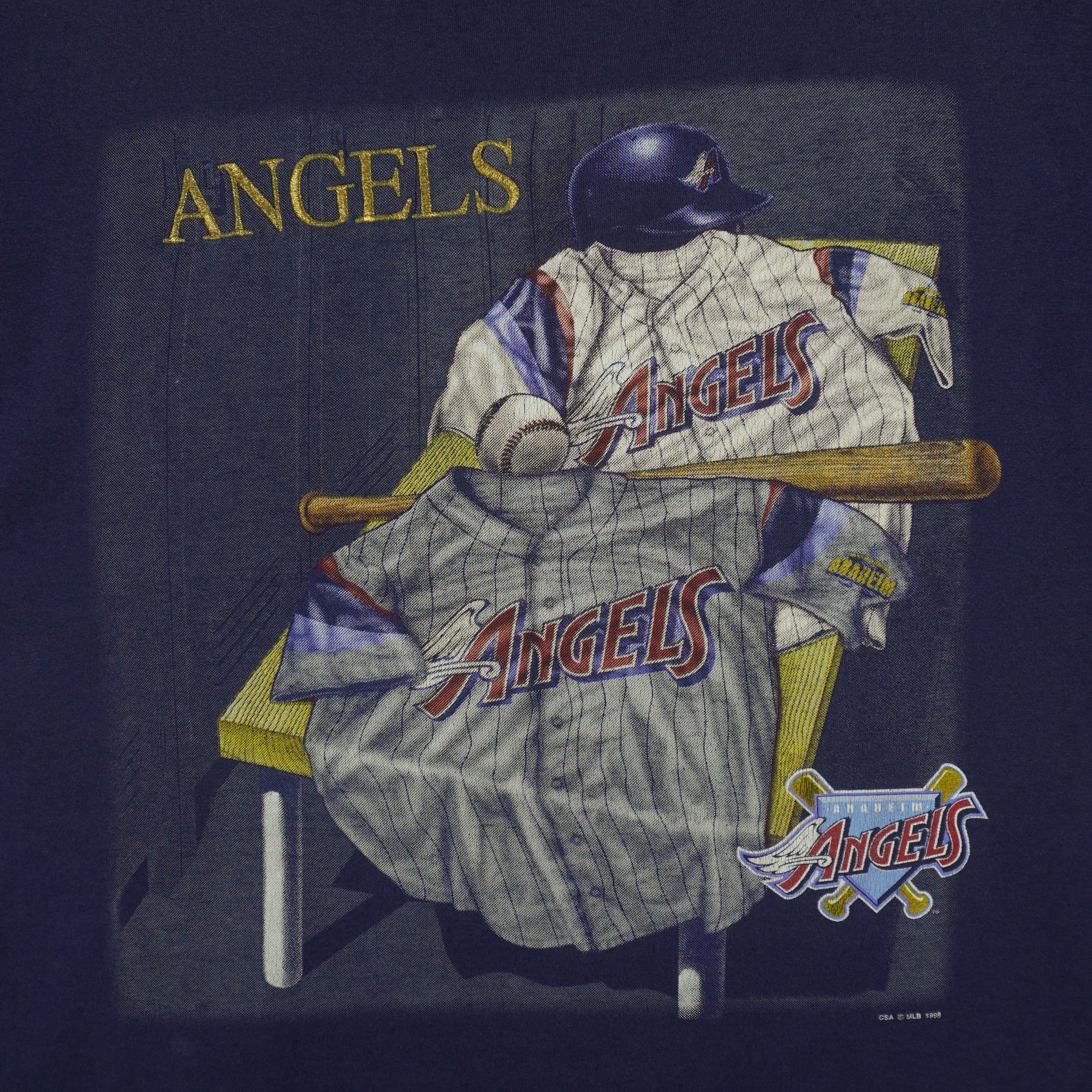 MLB (CSA) - California Angels Locker Room T-Shirt 1998 Large vintage retro baseball