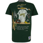MLB (Nutmeg) - Oakland Athletics Locker Room T-Shirt 1991 Large Vintage Retro Baseball