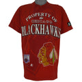 Starter - Property Of The Chicago Blackhawks T-Shirt 1990s Large Vintage Retro Hockey