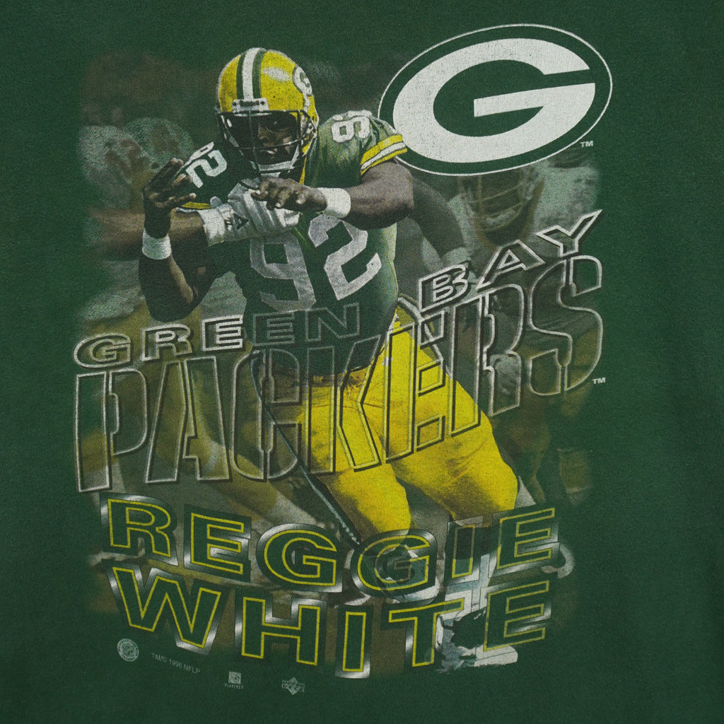 NFL (Sport Attack) - Green Bay Packers, Reggie White T-Shirt 1996 Large Vintage Retro Football
