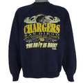 NFL (Tultex) - Chargers, The Bolt Is Back! Crew Neck Sweatshirt 1992 Large Vintage Retro Football