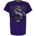 MLB (Dynasty) - Purple Colorado Rockies T-Shirt 2002 Medium Vintage Retro Baseball