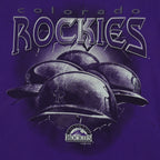 MLB (Dynasty) - Purple Colorado Rockies T-Shirt 2002 Medium Vintage Retro Baseball