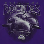 MLB (Dynasty) - Purple Colorado Rockies T-Shirt 2002 Medium Vintage Retro Baseball