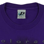 MLB (Dynasty) - Purple Colorado Rockies T-Shirt 2002 Medium Vintage Retro Baseball