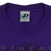 MLB (Dynasty) - Purple Colorado Rockies T-Shirt 2002 Medium Vintage Retro Baseball