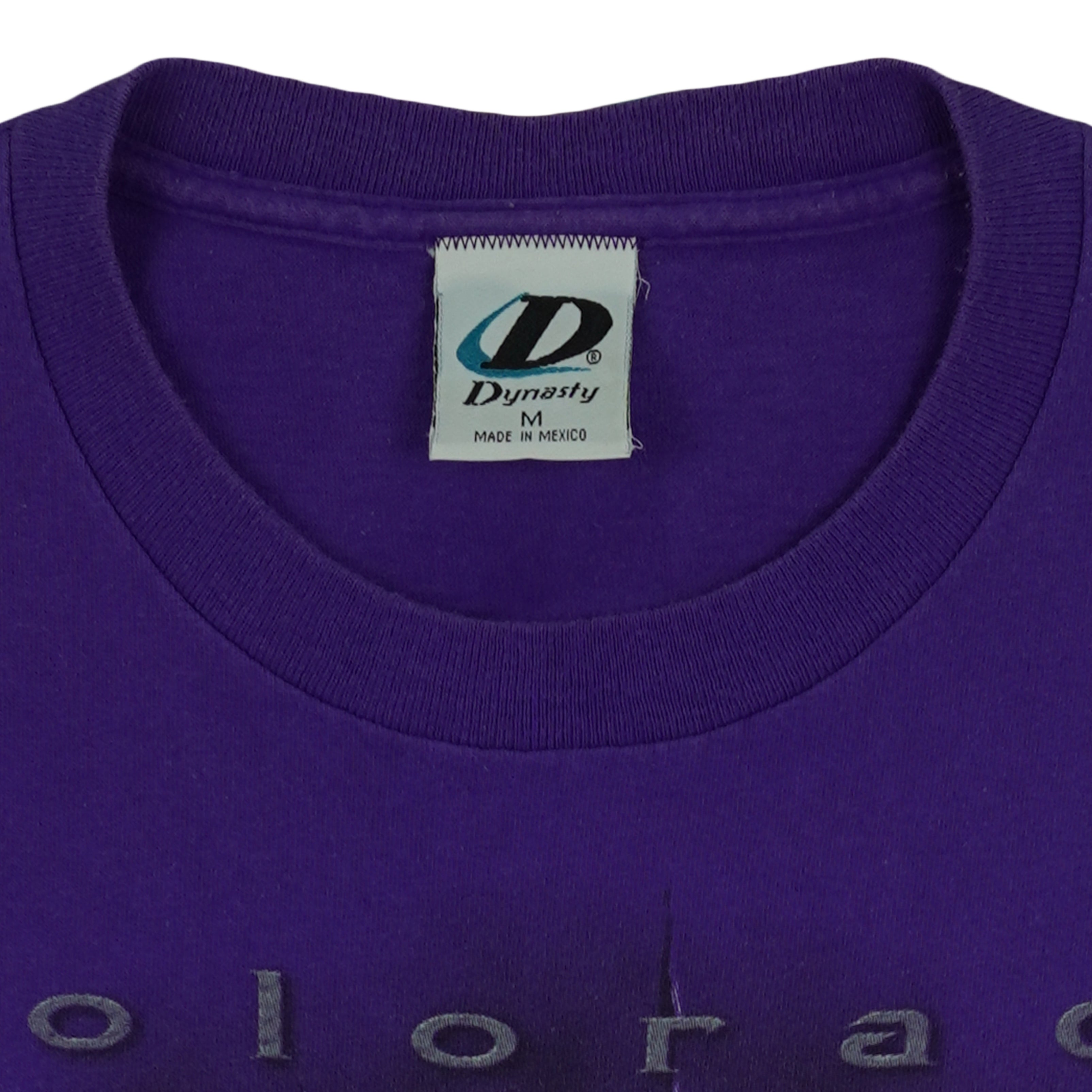 MLB (Dynasty) - Purple Colorado Rockies T-Shirt 2002 Medium Vintage Retro Baseball