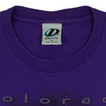 MLB (Dynasty) - Purple Colorado Rockies T-Shirt 2002 Medium Vintage Retro Baseball