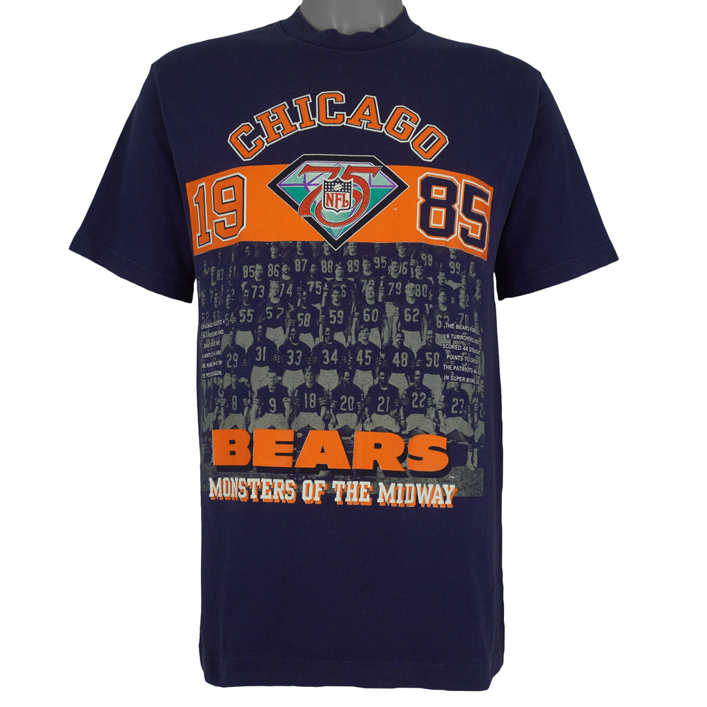 NFL- Chicago Bears Monster Of The Midway 1985 Spell-Out T-Shirt 1990s Medium Vintage Retro Football
