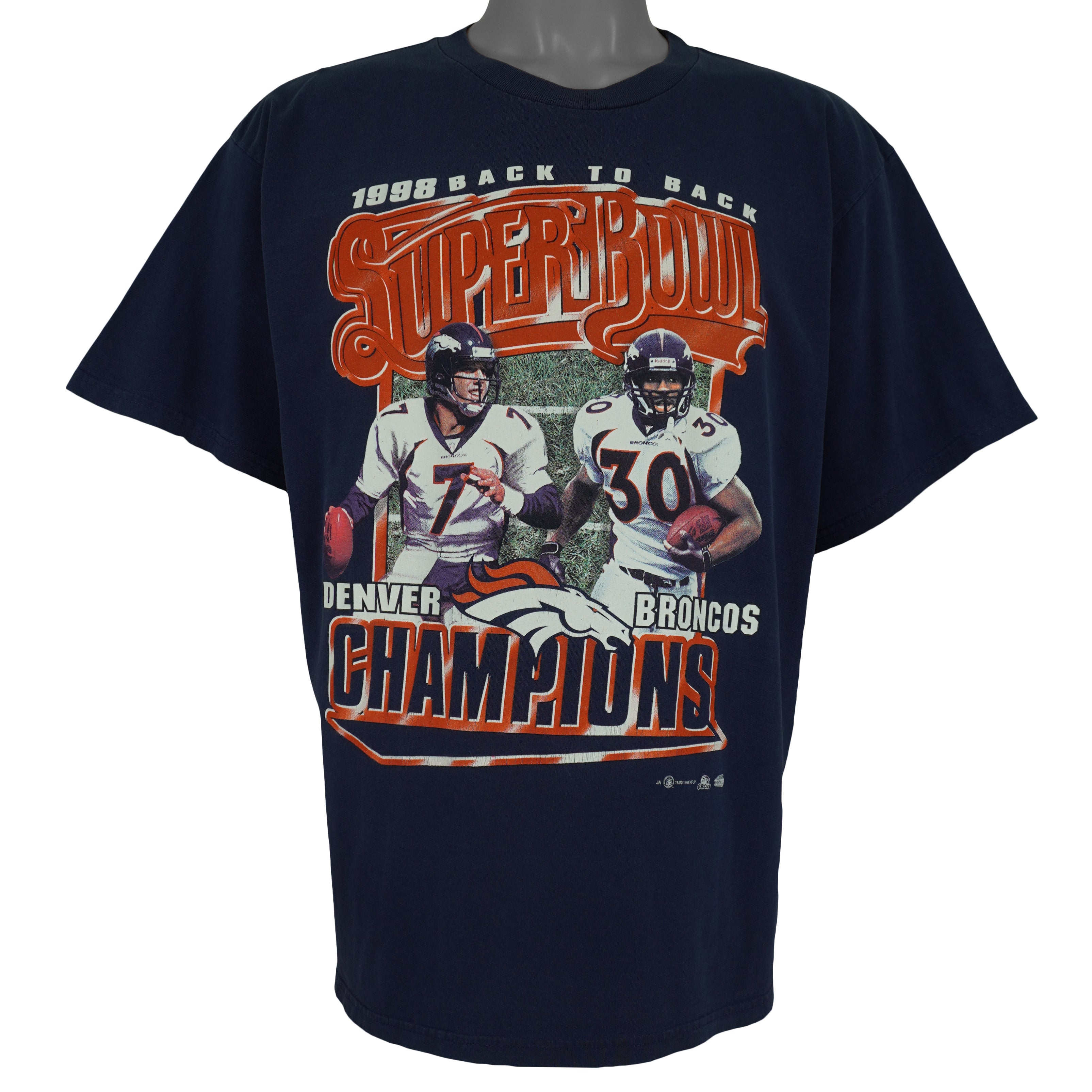NFL (Sport Attack) - Denver Broncos Super Bowl Champions T-Shirt 1999 X-Large Vintage Retro Football