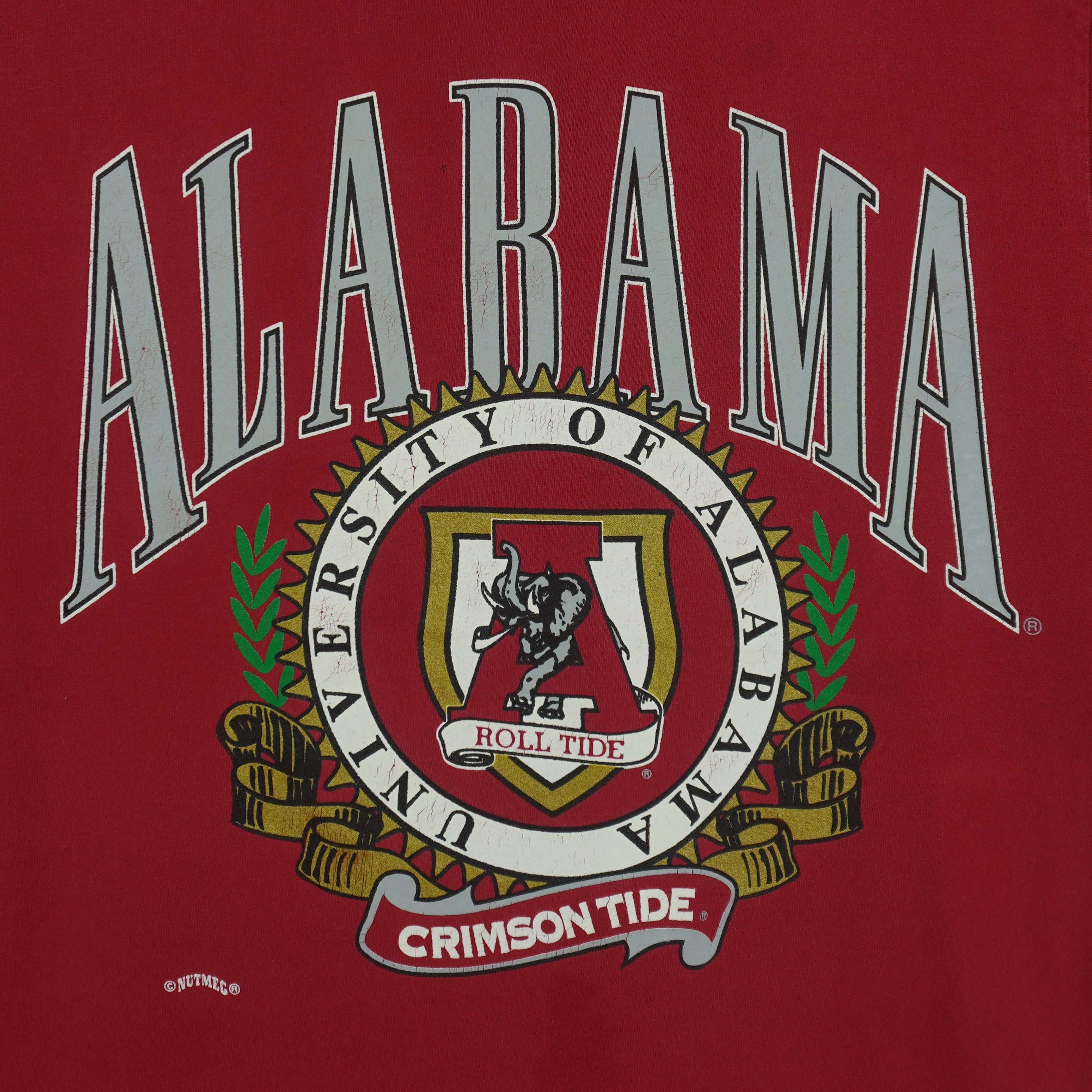 NCAA (Nutmeg) - Red Alabama Crimson Tide T-Shirt 1990s Large Vintage Retro