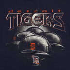 MLB (Dynasty) - Detroit Tigers Helmets T-Shirt 2002 Large Vintage Retro Baseball