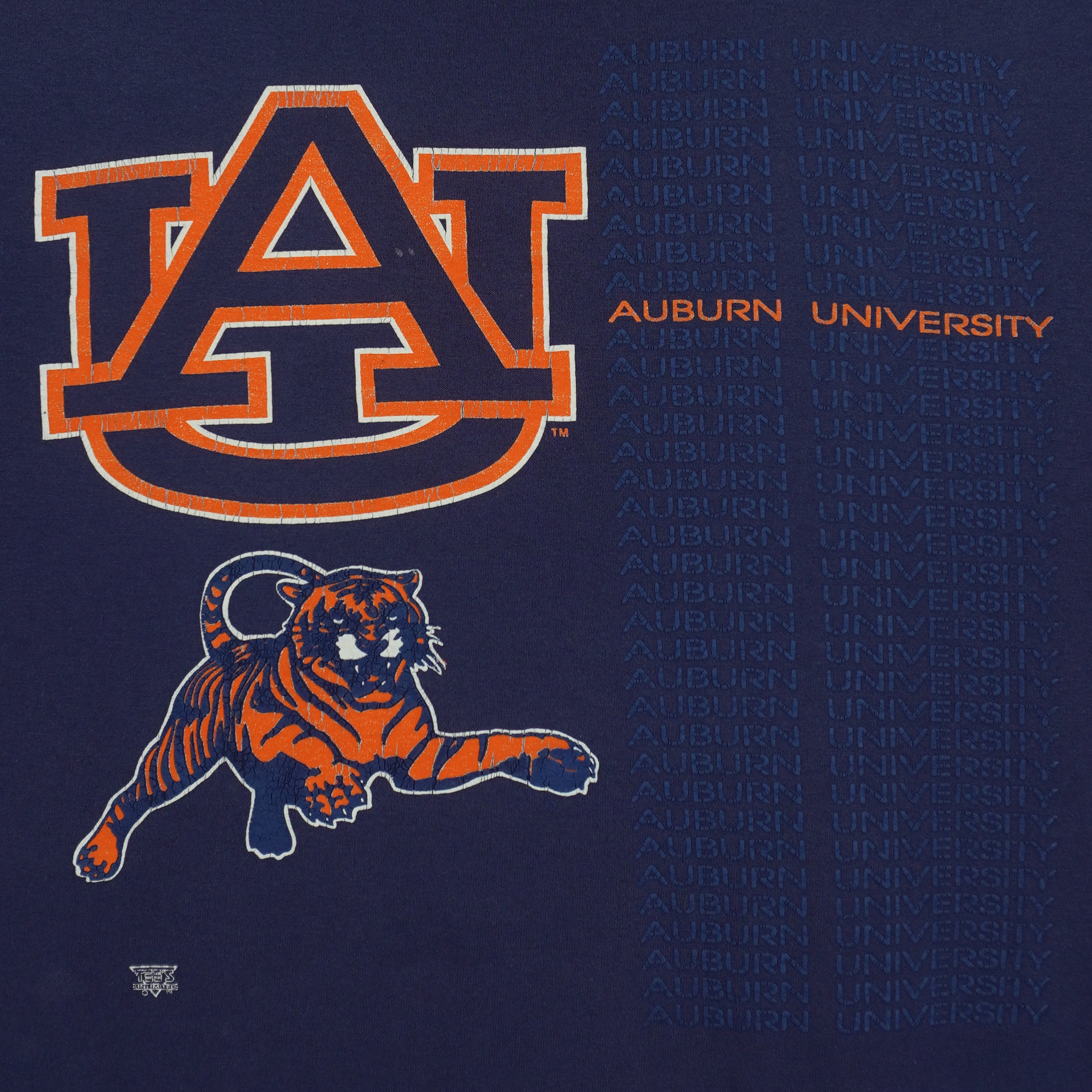 NCAA (Tee Jays) - Auburn Tigers Single Stitch T-Shirt 1990s X-Large Vintage Retro