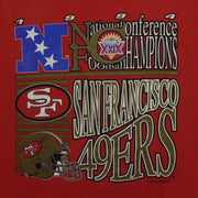 NFL (Competitor) - Red San Francisco 49ers Spell-Out T-Shirt 1994 Large Vintage Retro Football