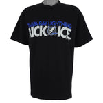NHL (Logo 7) - Tampa Bay Lightning, Kick Ice T-Shirt 1992 Large