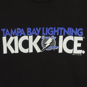 NHL (Logo 7) - Tampa Bay Lightning, Kick Ice Spell-Out T-Shirt 1992 Large Vintage Retro Hockey