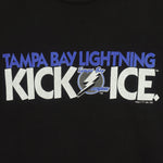 NHL (Logo 7) - Tampa Bay Lightning, Kick Ice Spell-Out T-Shirt 1992 Large Vintage Retro Hockey