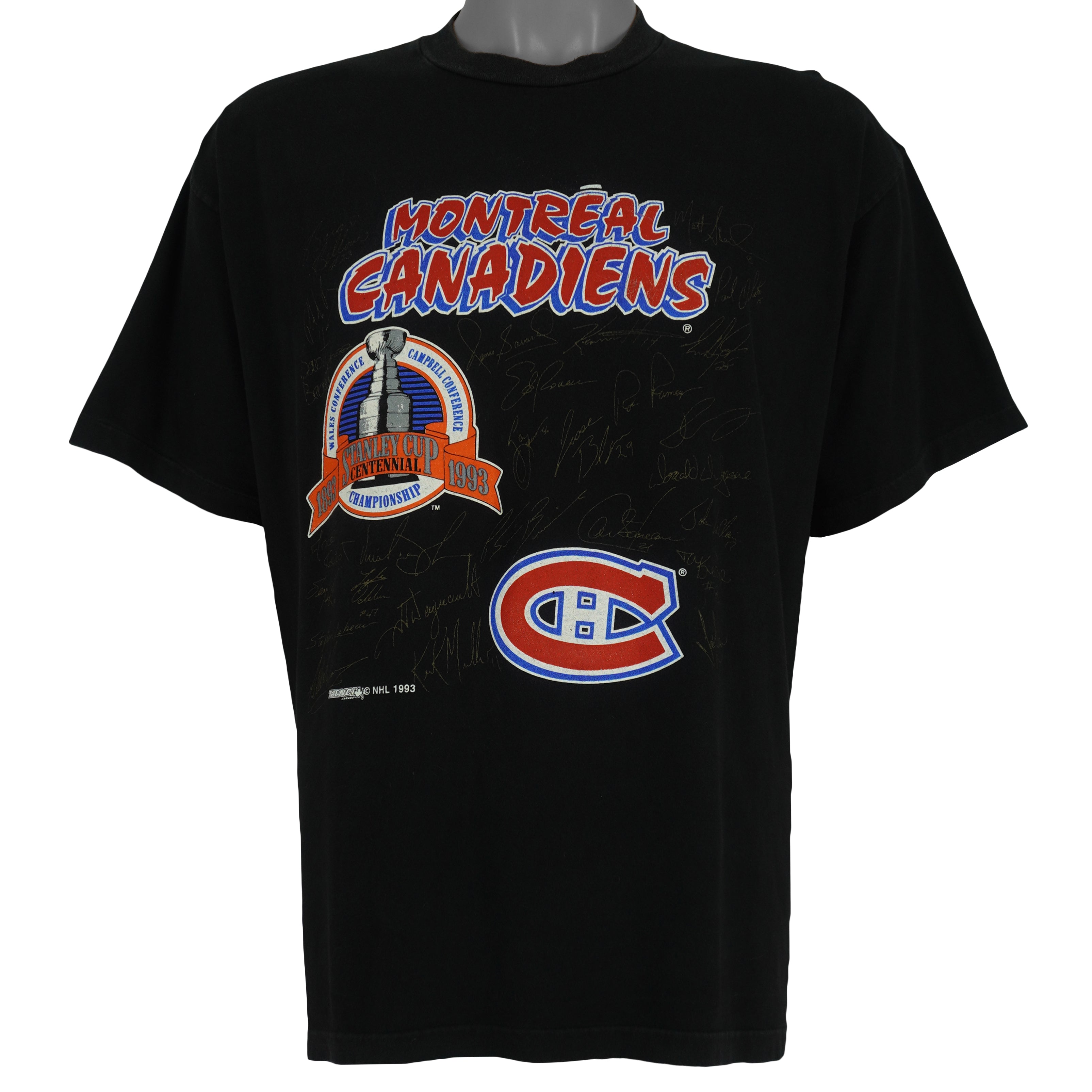 NHL (Trench) - Montreal Canadiens Stanley Cup T-Shirt 1993 X-Large Vintage Retro Hockey