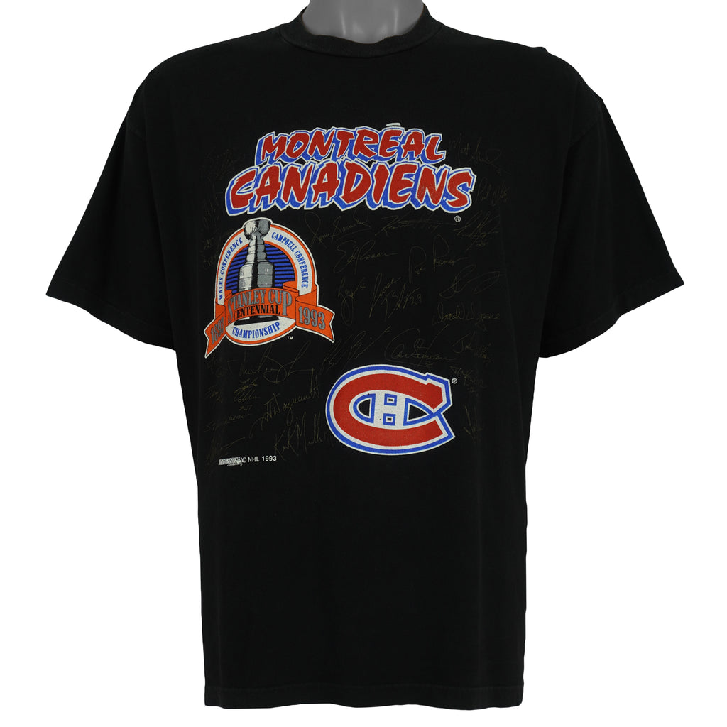 NHL (Trench) - Montreal Canadiens Stanley Cup T-Shirt 1993 X-Large Vintage Retro Hockey
