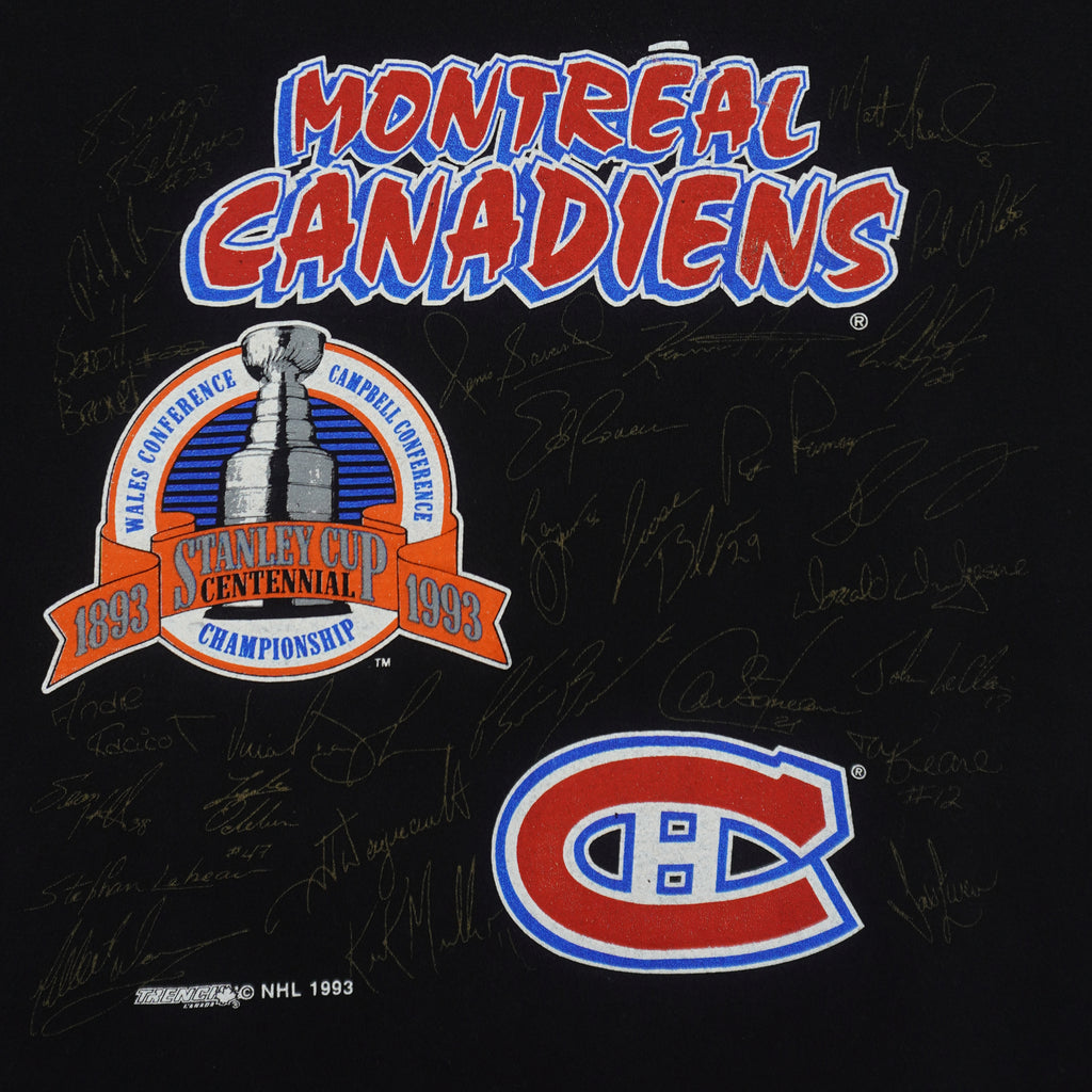 NHL (Trench) - Montreal Canadiens Stanley Cup T-Shirt 1993 X-Large Vintage Retro Hockey