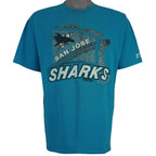 Starter (NHL)  - San Jose Sharks Goalie T-Shirt 1991 Large