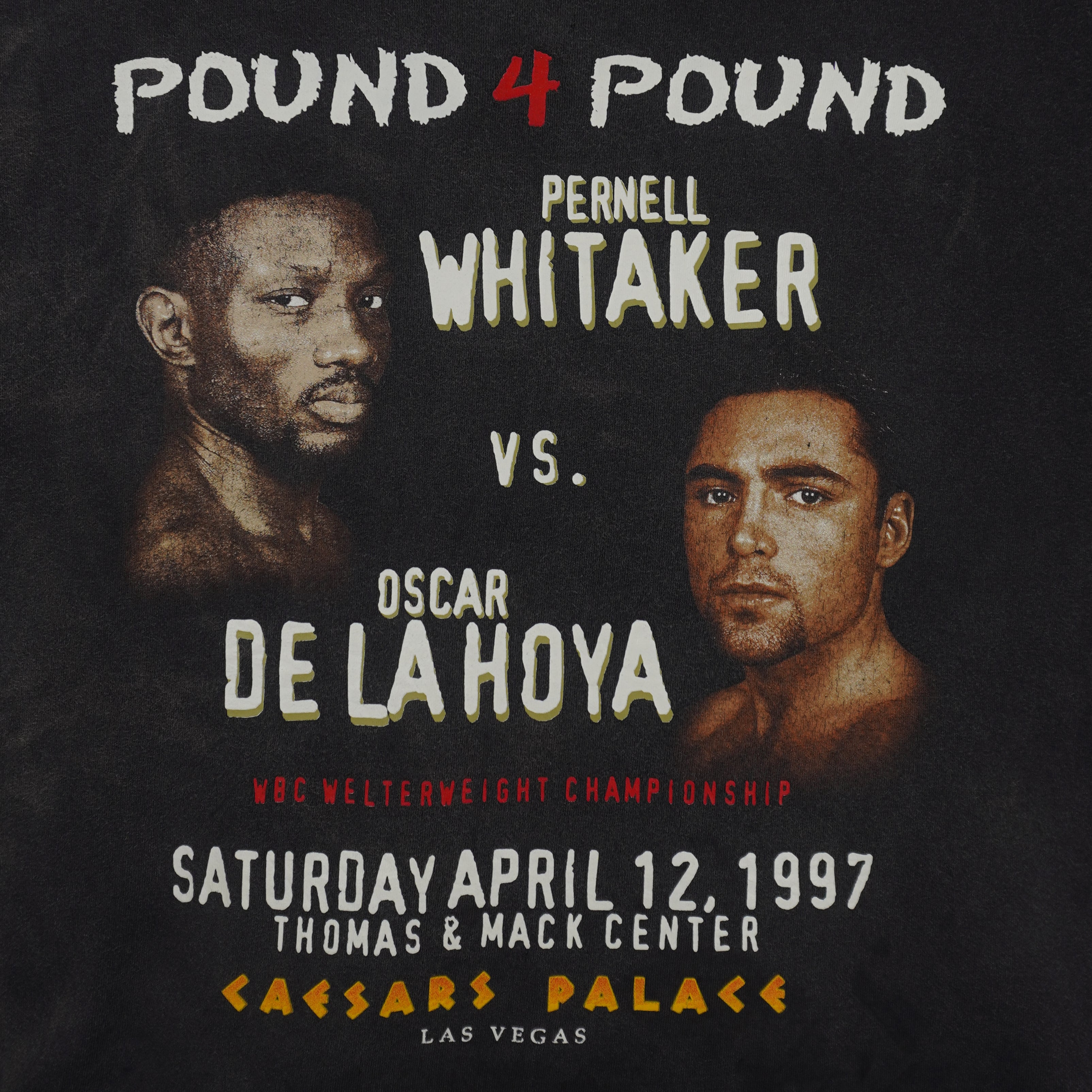 Vintage (Caesars) - Pound 4 Pound, Whitaker VS Delahoya WWC T-Shirt 1997 XX-Large Vinae Retro
