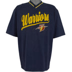 NBA (Lee) - Golden State Warriors V-Neck T-Shirt 1990s Large Vintage Retro Basketball