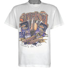 NFL (Logo Athletic) - Super Bowl XXXV Giants VS Ravens T-Shirt 2001 Medium Vintage Retro Football