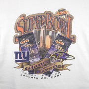 NFL (Logo Athletic) - Super Bowl XXXV Giants VS Ravens T-Shirt 2001 Medium Vintage Retro Football