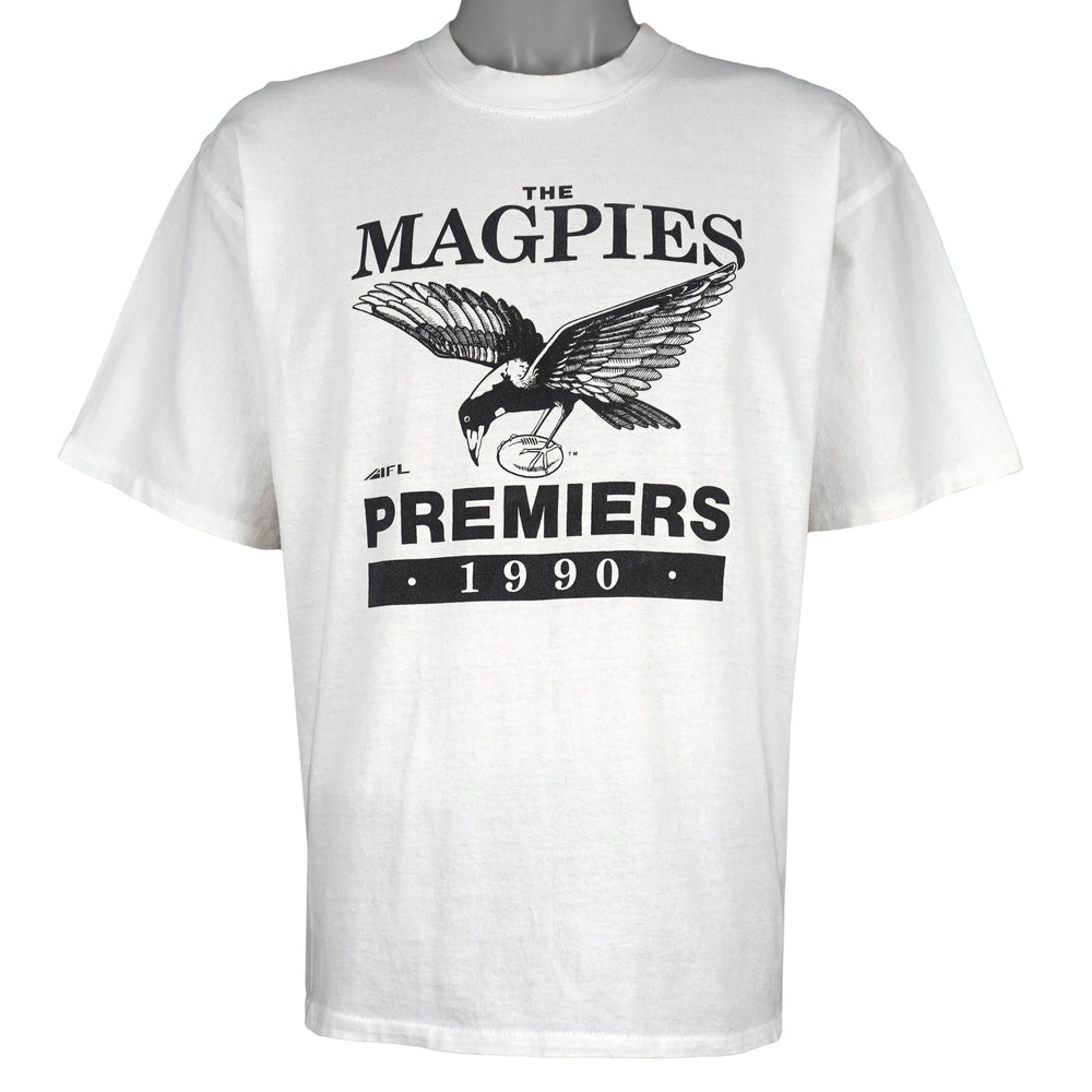 Vintage - Collingwood Magpies, AFL Single Stitch T-Shirt 1990 Large Vintage Retro