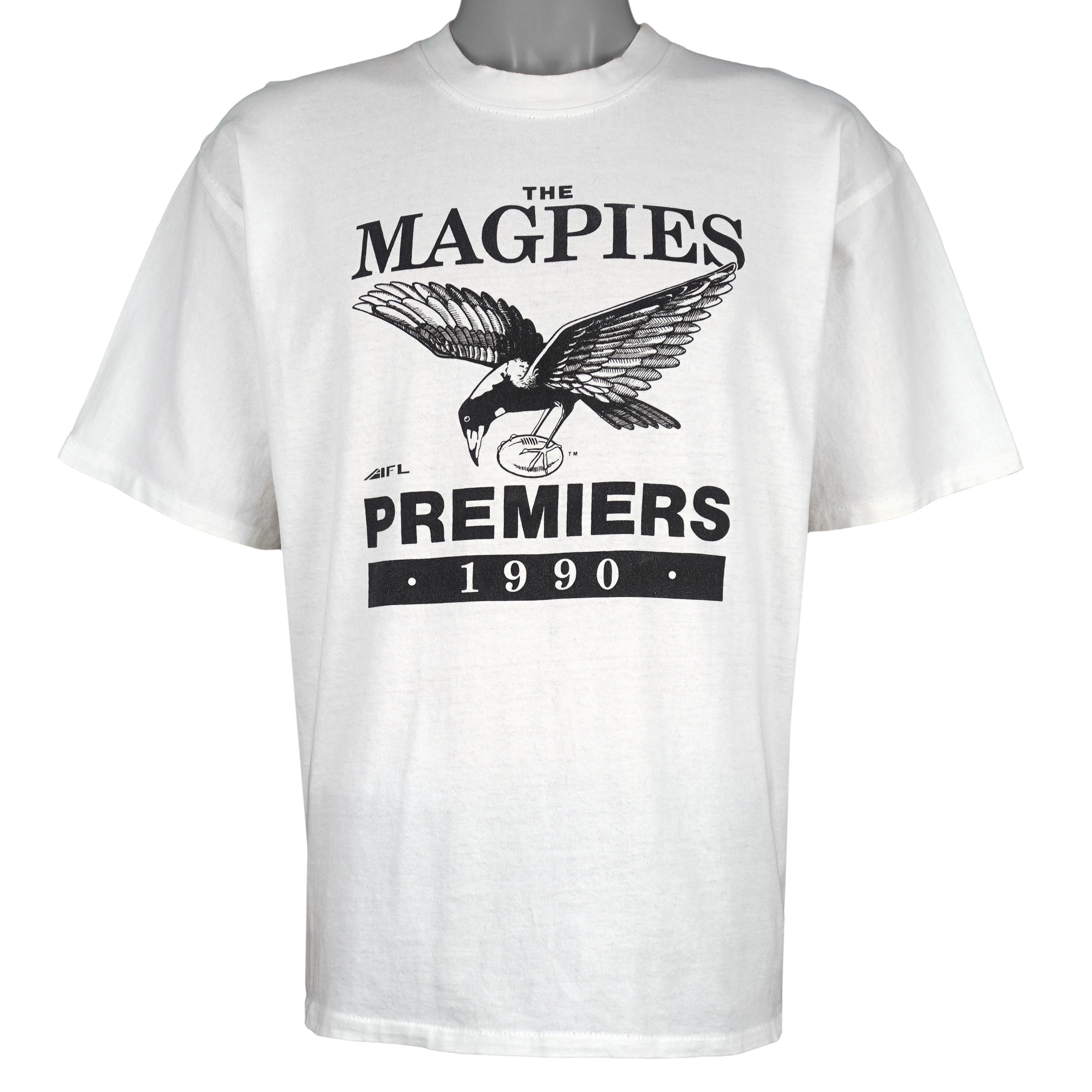 Vintage - Collingwood Magpies, AFL Single Stitch T-Shirt 1990 Large Vintage Retro