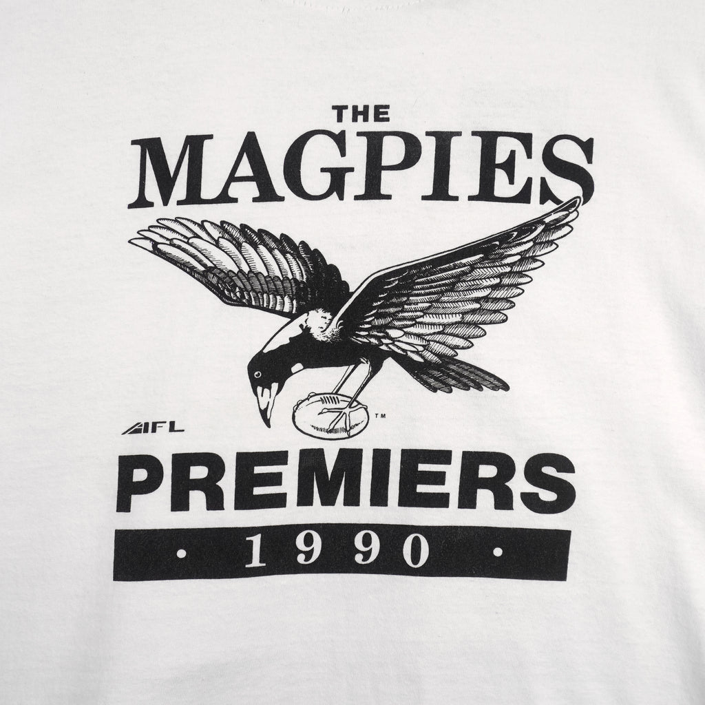 Vintage - Collingwood Magpies, AFL Single Stitch T-Shirt 1990 Large Vintage Retro