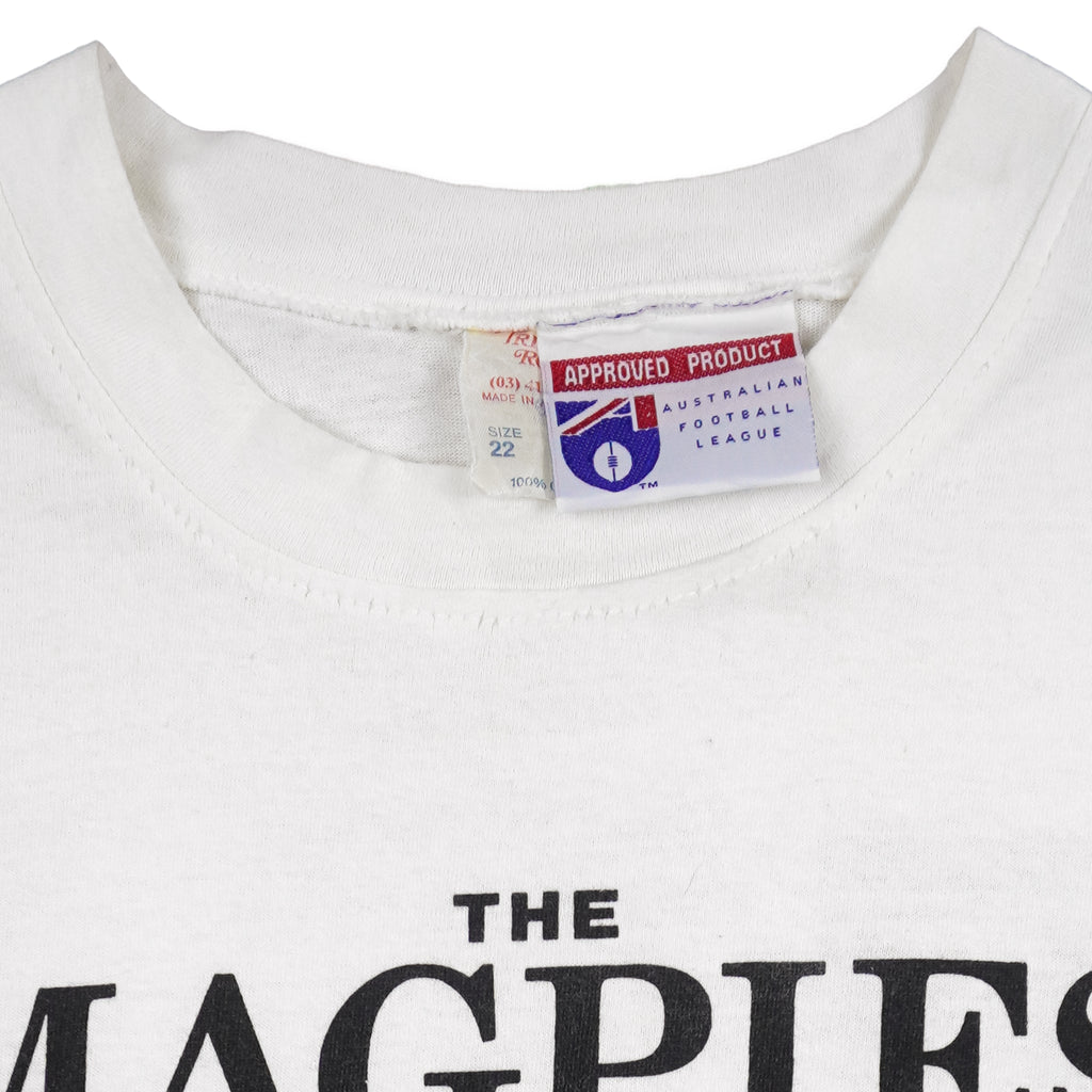 Vintage - Collingwood Magpies, AFL Single Stitch T-Shirt 1990 Large Vintage Retro