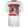 CFL (Delong) - Calgary Stampeders, Warning Full Body Contact T-Shirt 1995 X-Large Vintage Retro Football