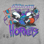 NBA (Signal) - Charlotte Hornets Big Logo Long Sleeved Shirt 1990s Large Vintage Retro Basketball