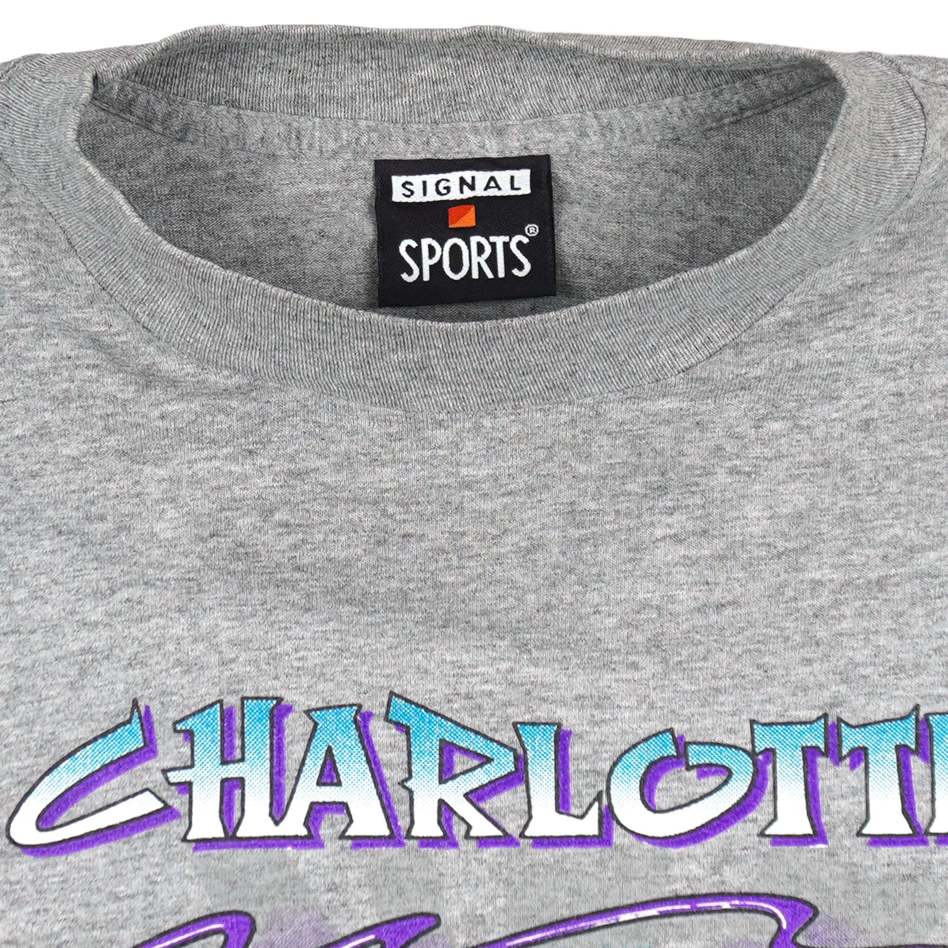 NBA (Signal Sports) - Charlotte Hornets Long Sleeved Shirt 1990s Large