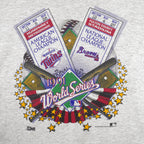 MLB (Salem) - Twins VS Braves World Series Tickets T-Shirt 1991 Large Vintage Retro Baseball
