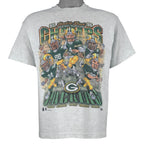 NFL (Pro Player) - Green Bay Packers Champs Players Caricature T-Shirt 1996 Medium Vintage Retro Football