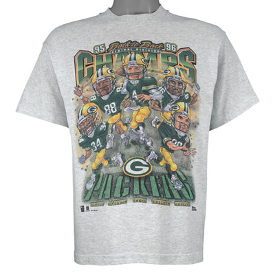 NFL (Pro Player) - Green Bay Packers Champs Players Caricature T-Shirt 1996 Medium