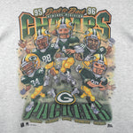 NFL (Pro Player) - Green Bay Packers Champs Players Caricature T-Shirt 1996 Medium Vintage Retro Football