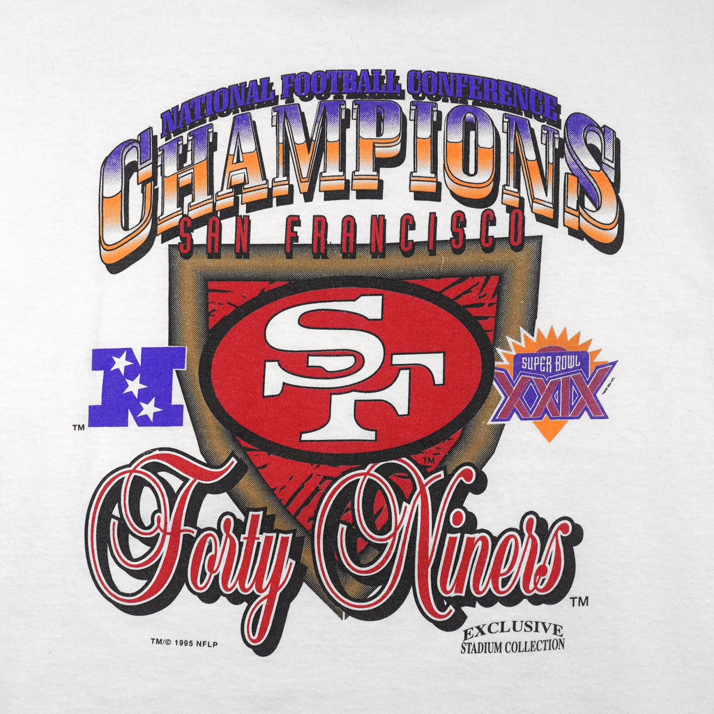 NFL (Competitor) - San Francisco 49ers Super Bowl XXIX Champions T-Shirt 1995 X-Large Vintage Retro Football