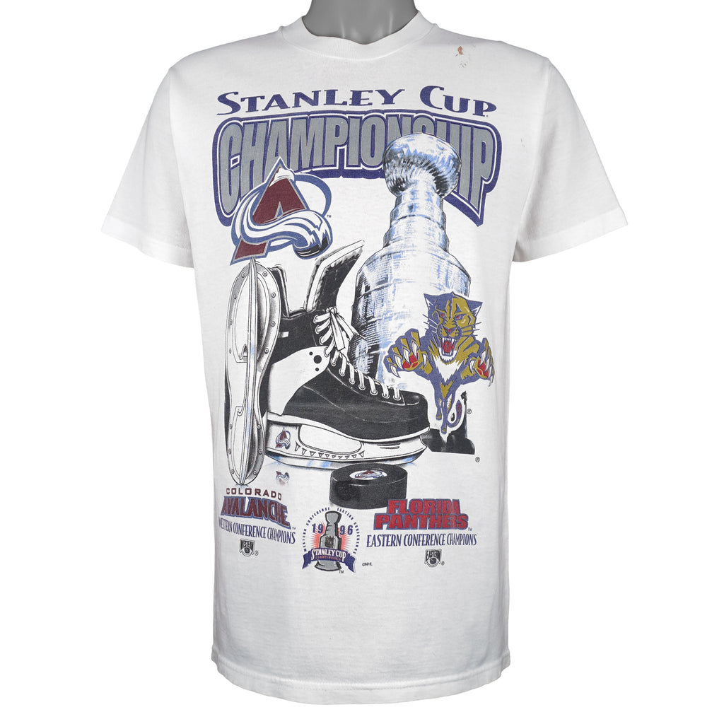 NHL - Colorado Avalanche VS Florida Panthers Matchups Stanley Cup T-Shirt 1996 Medium Vintage Retro Hockey