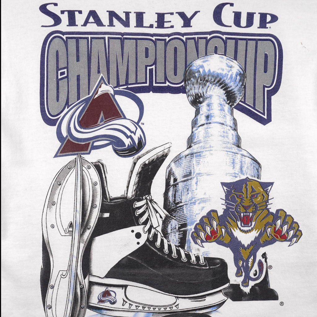 NHL - Colorado Avalanche VS Florida Panthers Matchups Stanley Cup T-Shirt 1996 Medium Vintage Retro Hockey