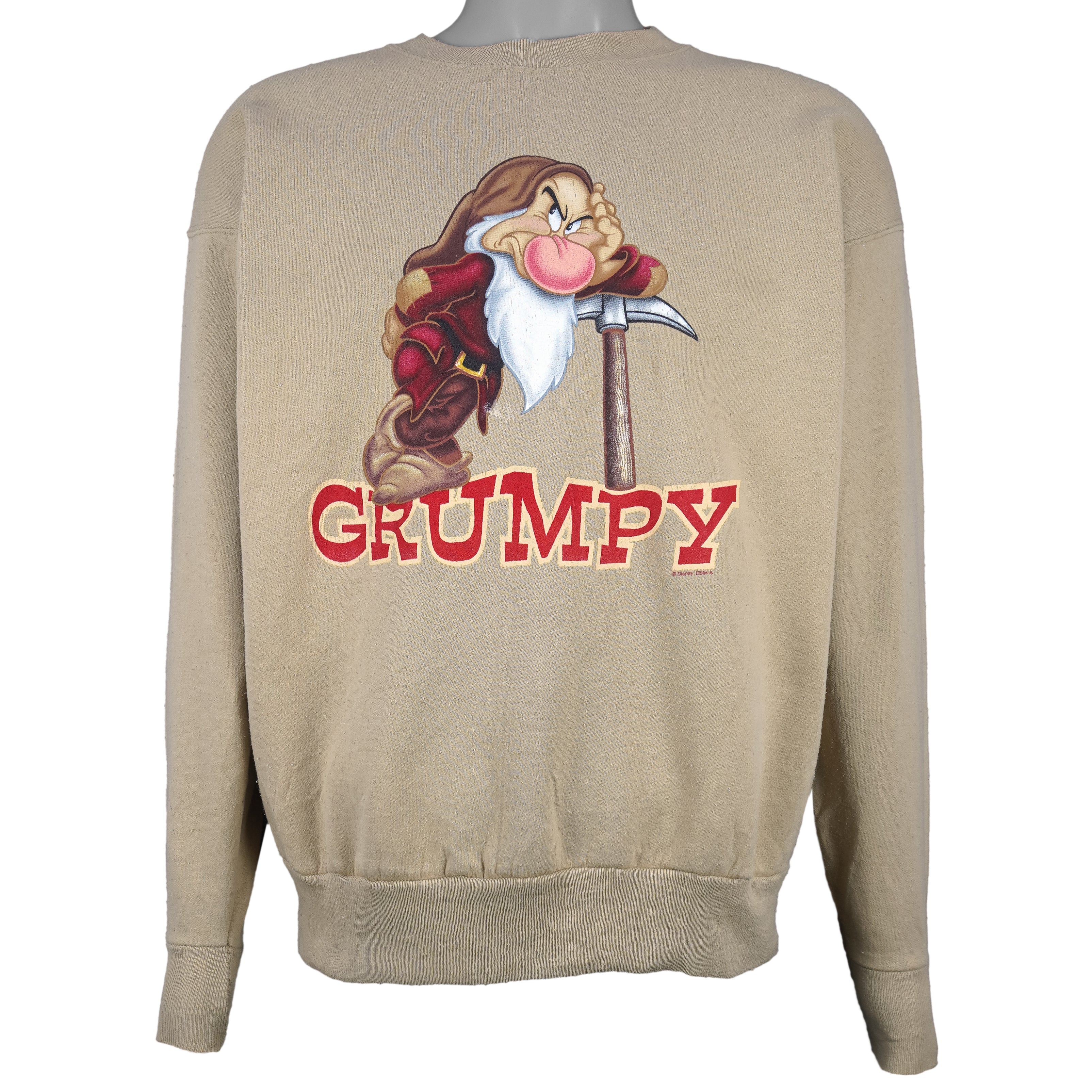 Disney (Hanes) - Grumpy Seven Dwarfs Crew Neck Sweatshirt 1990s Large Vintage Retro